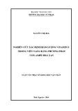 Luận văn Thạc sĩ Khoa học Vật chất: Nghiên cứu xác định hàm lượng vitamin E trong viên nang bằng phương pháp Von – Ampe hòa tan