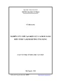 Luận văn Thạc sĩ Khoa học Vật chất: Nghiên cứu chế tạo điện cực cacbon nano biến tính và định hướng ứng dụng