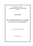 Luận văn Thạc sĩ Kinh tế: Hoàn thiện hệ thống quản trị hiệu suất tại công ty cổ phần FPT