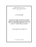 Luận văn Thạc sĩ Kinh tế: Giải pháp hoàn thiện hoạt động marketing dịch vụ cho sản phẩm máy chẩn đoán dành cho ô tô tại Công ty TNHH TM-DV CarTek