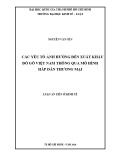 Luận án Tiến sĩ Kinh tế: Các yếu tố ảnh hưởng đến xuất khẩu đồ gỗ Việt Nam thông qua mô hình hấp dẫn thương mại
