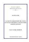 Luận văn Thạc sĩ Kinh tế: Các nhân tố ảnh hưởng đến việc áp dụng kế toán quản trị trong các doanh nghiệp thuộc lĩnh vực Logistic tại TP.HCM