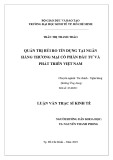 Luận văn Thạc sĩ Kinh tế: Quản trị rủi ro tín dụng tại Ngân hàng thương mại cổ phần Đầu tư và Phát triển Việt Nam