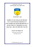 Luận văn Thạc sĩ Kĩ thuật môi trường: Nghiên cứu quy hoạch chi tiết Khu xử lý chất thải rắn sinh hoạt và công nghiệp cho thành phố Biên Hòa và huyện Vĩnh Cửu, tỉnh Đồng Nai giai đoạn 2015-2020, tầm nhình 2025