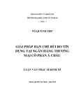 Luận văn Thạc sĩ Kinh tế: Giải pháp hạn chế rủi ro tín dụng tại Ngân hàng Thương Mại Cổ Phần Á Châu