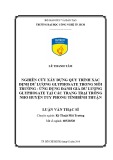 Luận văn Thạc sĩ: Nghiên cứu xây dựng qui trình xác định dư lượng Glyphosate trong môi trường - Ứng dụng đánh giá dư lượng Glyphosate tại các trang trại trồng nho Huyện Tuy Phong Tỉnh Bình Thuận