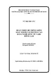 Luận văn Thạc sĩ Kinh tế: Hoàn thiện hệ thống kiểm soát nội bộ tại trường Cao đẳng nghề quốc tế Vabis Hồng Lam