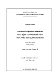 Luận văn Thạc sĩ Kinh tế: Hoàn thiện hệ thống kiểm soát hoạt động tại công ty cổ phần thực phẩm dinh dưỡng Nutifood
