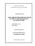 Luận văn Thạc sĩ Kinh tế: Hoàn thiện hệ thống kiểm soát nội bộ tại Công ty TNHH sản xuất giầy - xây dựng An Thịnh