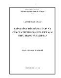 Luận văn Thạc sĩ Kinh tế: Chính sách điều hành tỷ giá và cán cân thương mại của Việt Nam thực trạng và giải pháp