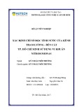 Đồ án tốt nghiệp: Xây dựng chỉ số độc tính của kênh Tham Lương – Bến Cát Thành phố Hồ Chí Minh sử dụng vi khuẩn Nitrosomonas