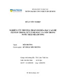 Đồ án tốt nghiệp: Nghiên cứu phương pháp oxy hóa bậc cao hệ Fenton trong xử lý độ màu và COD trong nước thải mía đường