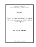 Luận văn Thạc sĩ Kinh tế: Các yếu tố ảnh hưởng đến mức độ bất cân xứng thông tin trên thị trường chứng khoán Việt Nam