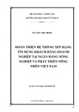 Luận văn Thạc sĩ Kinh tế: Hoàn thiện hệ thống xếp hạng tín dụng khách hàng doanh nghiệp tại Ngân hàng Nông nghiệp và Phát triển Nông thôn Việt Nam