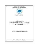 Luận văn Thạc sĩ Kinh tế: Hoàn thiện cơ chế điều hành lãi suất ở Việt Nam