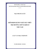 Luận văn Thạc sĩ Kinh tế: Kiểm định hành vi bầy đàn trên thị trường chứng khoán Việt Nam - Mạc Hoàng Luân