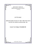 Luận văn Thạc sĩ Kinh tế: Kiểm soát dòng vốn đầu tư trực tiếp nước ngoài tại Việt Nam trong giai đoạn 2000-2012