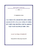 Luận văn Thạc sĩ Kinh tế: Các nhân tố ảnh hưởng đến chính sách cổ tức của các công ty niêm yết trên thị trường chứng khoán Việt Nam giai đoạn 2008 - 2012