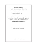 Luận văn Thạc sĩ Kinh tế: Các yếu tố ảnh hưởng đến quyết định mua thịt gà an toàn của người tiêu dùng tại TP. HCM