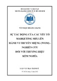 Luận văn Thạc sĩ Kinh tế: Sự tác động của các yếu tố marketing mix lên hành vi truyền miệng (WOM) - Nghiên cứu đối với thương hiệu Kềm nghĩa