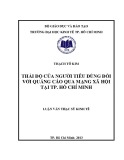 Luận văn Thạc sĩ Kinh tế: Thái độ của người tiêu dùng đối với quảng cáo qua mạng xã hội tại TP.HCM