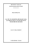 Luận văn Thạc sĩ Kinh tế: Các yếu tố ảnh hưởng đến hành vi mua sản phẩm xanh của người tiêu dùng Tp. HCM