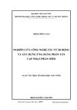 Luận văn Thạc sĩ Khoa học máy tính: Nghiên cứu công nghệ tác tử di động và xây dựng ứng dụng phân tán cập nhật phần mềm