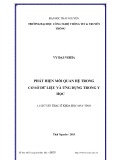 Luận văn Thạc sĩ Khoa học máy tính: Phát hiện mối quan hệ trong cơ sở dữ liệu và ứng dụng trong y học