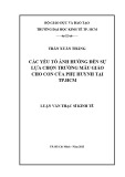 Luận văn Thạc sĩ Kinh tế: Các yếu tố ảnh hưởng đến sự lựa chọn trường mẫu giáo cho con của phụ huynh tại thành phố Hồ Chí Minh