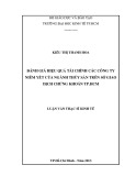 Luận văn Thạc sĩ Kinh tế: Đánh giá hiệu quả tài chính của các Công ty niêm yết của ngành thủy sản trên Sở giao dịch chứng khoán Tp.HCM giai đoạn 2008 - 2012