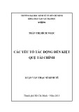 Luận văn Thạc sĩ Kinh tế: Các yếu tố tác động đến kiệt quệ tài chính