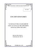 Sáng kiến kinh nghiệm THCS: Vận dụng kỹ thuật mảnh ghép để nâng cao năng lực học sinh trong giảng dạy Tiếng Việt lớp 8