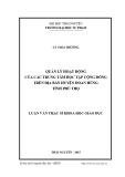 Luận văn Thạc sĩ Khoa học giáo dục: Quản lý hoạt động của các trung tâm học tập cộng đồng trên địa bàn huyện Đoan Hùng tỉnh Phú Thọ