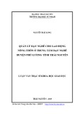 Luận văn Thạc sĩ Khoa học giáo dục: Quản lý dạy nghề cho lao động nông thôn ở Trung tâm dạy nghề huyện Phú Lương, tỉnh Thái Nguyên
