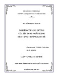 Luận văn Thạc sĩ Kinh tế: Nghiên cứu ảnh hưởng của tín dụng ngân hàng đến tăng trưởng kinh tế