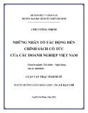 Luận văn Thạc sĩ Kinh tế: Những nhân tố tác động đến chính sách cổ tức của các doanh nghiệp Việt Nam