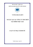 Luận văn Thạc sĩ Kinh tế: Nợ xấu tại các công ty cho thuê tài chính Việt Nam