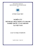 Luận văn Thạc sĩ Kinh tế: Nghiên cứu thành quả hoạt động của doanh nghiệp trước và sau khi IPO tại Việt Nam giai đoạn 2006 – 2012