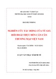 Luận văn Thạc sĩ Kinh tế: Nghiên cứu tác động của tỷ giá hối đoái thực đến cán cân thương mại Việt Nam