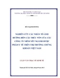 Luận văn Thạc sĩ Kinh tế: Nghiên cứu các nhân tố ảnh hưởng đến cấu trúc vốn của các công ty niêm yết ngành Dược phẩm Y tế trên thị trường chứng khoán Việt Nam