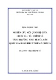 Luận văn Thạc sĩ Kinh tế: Nghiên cứu mối quan hệ giữa chiều sâu tài chính và tăng trưởng kinh tế của các quốc gia đang phát triển ở Châu Á