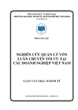 Luận văn Thạc sĩ Kinh tế: Nghiên cứu quản lý vốn luân chuyển tối ưu tại các doanh nghiệp Việt Nam