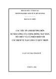 Luận văn Thạc sĩ Kinh tế: Các yếu tố ảnh hưởng đến sự hài lòng của cộng đồng ngư dân, tổ chức và các cá nhân đối với các dịch vụ tại cảng cá Quy Nhơn