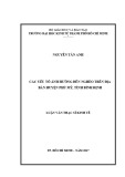 Luận văn Thạc sĩ Kinh tế: Các yếu tố ảnh hưởng đến nghèo trên địa bàn huyện Phù Mỹ, tỉnh Bình Định