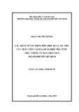 Luận văn Thạc sĩ Kinh tế: Các nhân tố tác động đến hiệu quả làm việc của nhân viên tại doanh nghiệp nhà nước trực thuộc Ủy ban nhân dân Thành phố Hồ Chí Minh