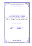 Sáng kiến kinh nghiệm THPT: Vận dụng giáo dục STEM vào dạy học chủ đề ủ chua thức ăn chăn nuôi