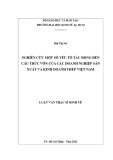 Luận văn Thạc sĩ Kinh tế: Nghiên cứu một số yếu tố tác động đến cấu trúc vốn của các doanh nghiệp sản xuất và kinh doanh thép Việt Nam