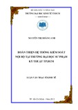 Luận văn Thạc sĩ kinh tế: Hoàn thiện hệ thống kiểm soát nội bộ tại trường Đại học Sư phạm Kỹ thuật TP.HCM