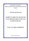 Luận văn Thạc sĩ Kinh tế: Nghiên cứu hiệu ứng truyền dẫn tỷ giá hối đoái (ERPT) ở Việt Nam giai đoạn 2001-2011