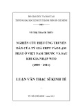 Luận văn Thạc sĩ Kinh tế: Nghiên cứu hiệu ứng truyền dẫn tỷ giá ERPT vào lạm phát ở Việt Nam trước và sau khi gia nhập WTO (2000 – 2011)